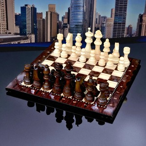 Jeu d'échecs en bois fait main de haute qualité, pièces Staunton de luxe avec coffret de rangement en bois, cadeau d'anniversaire, utilisation sur table. - Product Image 1