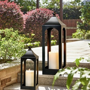 Factory Direct Trending Style Home and Outdoor Decorative <b>Black</b> Metal Candle Holder <b>Lantern</b> - Product Image 6
