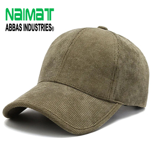 Premium Khaki Corduroy <b>Baseball</b> <b>Cap</b> Featuring Vintage Ribbed Fabric Adjustable Strap Back Sporty Breathable Autumn Sun Hat - Product Image 1