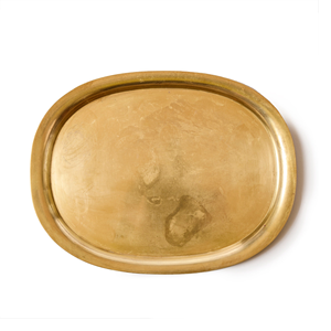 Luxury <b>Gold</b> Oval Serving <b>Tray</b> with Raised Edge – Elegant Decorative Tabletop Platter for Home, Hotel & Events - Product Image 2