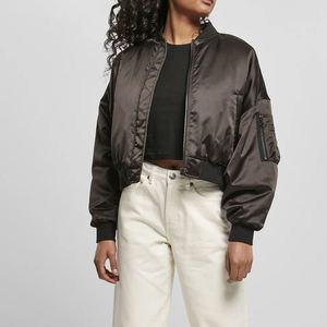 Satin Varsity <b>Jacket</b> In Low MOQ Best Design Comfortable and Breathable Ladies Satin <b>Jacket</b> - Product Image 2