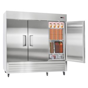 Congelatore Verticale Commerciale per Cucina, Larghezza 82 cm, Tre Porte, 1900 Litri, Sbrinamento Automatico, 12 Ripiani Regolabili - Product Image 1