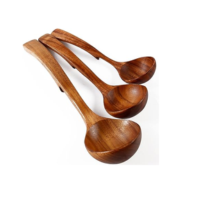 High Quality Wood Cooking Spoon Set of 2 Pieces Food Grade & Dishwasher Safe Kitchen Utensils - Product Image 4