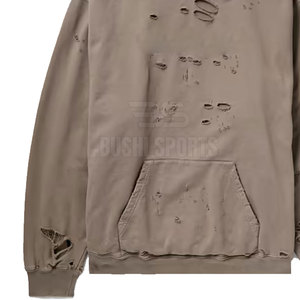 Hoodie Distressed de Fabrication Professionnelle en Tissu Lisse, Modèle Basique Distressed Doté d'une Texture Unique et d'un Style Décontracté - Product Image 6