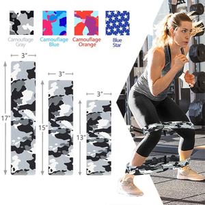 Venta al por mayor equipo de gimnasio personalizado Cheetah Animal impreso tela de resistencia media Nylon + Spandex + poliéster mujeres Butt ejercicio bandas - Product Image 3