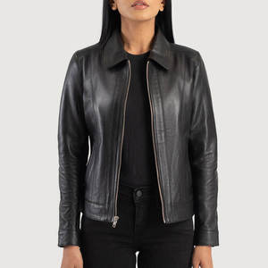 Chaqueta de Motocicleta para Mujer PIHA SPORTS, de Cuero Vacuno Genuino, Resistente al Viento, Manga Larga, Cuello Camisero, Cierre de Cremallera, para Invierno - Product Image 4