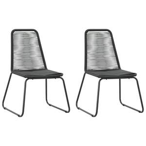 Conjunto de Comedor de Ratán de PVC Negro, Compacto y Ligero, para Jardín - Product Image 4