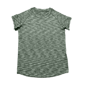 Camiseta de Manga Corta para Hombre, Color Gris Jaspeado, Cuello Redondo, Corte Regular, Manga Raglán, Tejido de Punto, 100% Poliéster, Secado Rápido, Color Sólido, Estilo Casual - Product Image 5