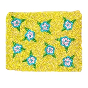 Handmade beaded coin purse with custom logo colorful <b>seed</b> bead coin pouch women with embroidery beaded coin purse - Product Image 1