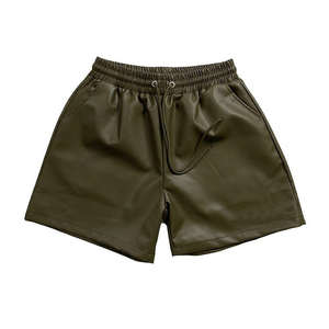 Pantalones Cortos de Cuero para Hombre, Transpirables, de Cuero PU, Negros, Unisex - Product Image 4