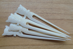 Épingle à cheveux en os sculpté pour femmes |   Outil pour chignon naturel - Product Image 3