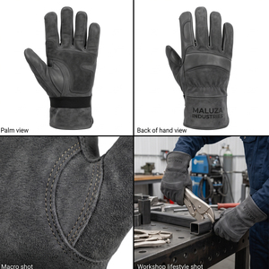Guantes de Trabajo de Seguridad Mecánica MALUZA INDUSTRIES, Alta Destreza, Puño Reforzado, Transpirables, Elásticos, Pantalla Táctil, Poliéster - Product Image 4