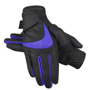 Gants d'équitation professionnels antidérapants – Cuir synthétique à motif nid d'abeille – Mitaines d'équitation respirantes en spandex - Product Image 1