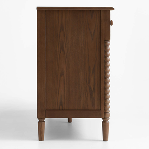 Commode à 7 tiroirs en bois massif moderne, meuble de rangement vintage pour chambre à coucher, finition noyer - Product Image 3
