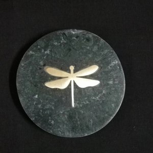 Premium Quality <b>Marble</b> <b>Coaster</b> Set brass Gold Dragon Fly Eco-friendly handmade Non slip mats& Pads <b>coasters</b> placemat - Product Image 1