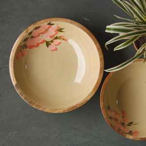 Bol de service en bois émaillé, grand saladier incurvé, écologique, fait main, non toxique, pour fêtes et événements - Product Image 6