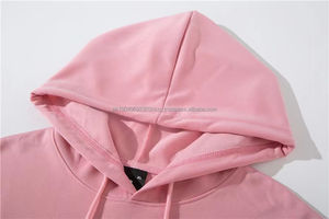 Sweat-shirts à capuche en coton surdimensionnés pour hommes en gros, pull-over basique avec poche kangourou, technique de gaufrage, teinture unie - Product Image 3