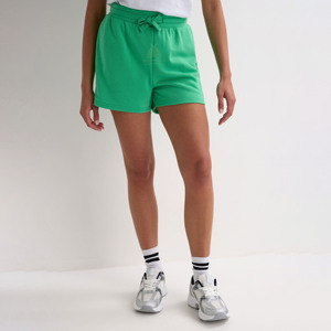 กางเกงขาสั้นลำลองผู้หญิง เนื้อผ้านุ่ม ระบายอากาศดี เอวสูง ผ้าฝ้ายฟลีซ 100% สีพื้น พร้อมป้ายแบรนด์ส่วนตัว - Product Image 1