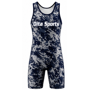 Singlet de Lucha Sublimado Azul Marino para Hombre, Uniforme Deportivo de Poliéster Ligero para Lucha, Ropa Deportiva de Entrenamiento - Product Image 2