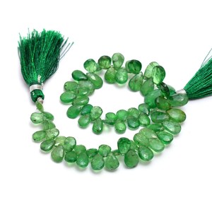 Perles facettées en tsavorite AAA 5x7mm-7x10mm, forme poire, grenat vert naturel, pierres semi-précieuses, perles en vrac pour la création de bijoux - Product Image 4