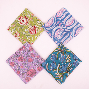 Hippie Bohemian Neck Scarf Bandana Printed Cotton Square Headwear Floral Pattern Vintage Style Handcrafted <b>Gift</b> for Unisex - Product Image 4