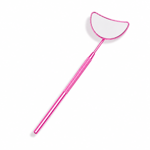 <b>Pink</b> Handheld Pocket Moon-Shaped Makeup Mirror 3X Magnification Single-Sided Stainless Steel <b>Frame</b> - Product Image 6