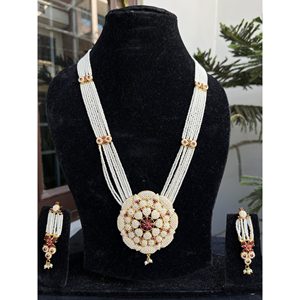 Ensemble de bijoux Rani Haar en alliage de cuivre rouge doré pour femmes, bijoux de mariage indiens ethniques, export. - Product Image 1