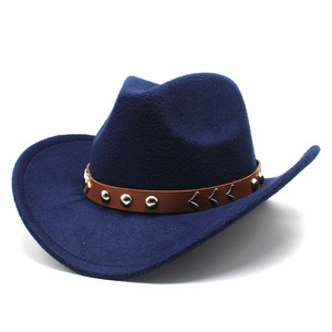 Nouveau chapeau de cowboy Fedora à large bord pour hommes et femmes, chapeaux Fedora en feutre de haute qualité - Product Image 5