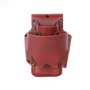 Porte-mètre ruban en cuir véritable robuste, pochette de ceinture professionnelle, boucle automatique moderne en alliage pour charpentier - Product Image 4