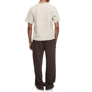 Camiseta de Algodón con Efecto Pintado para Hombre, con Detalle de Manchas Aplicadas a Mano, Manga Corta, Fabricación de Marca Privada OEM - Product Image 2