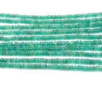 Perles d'émeraude zambienne de qualité supérieure, facettées, forme rondelle, pour la création de bijoux, collier de 16 pouces, 3-5 mm