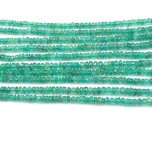 Cuentas de Esmeralda Zambiana Natural de Primera Calidad, Forma de Rondelle Facetada, para Joyería, Hilo de 16 Pulgadas para la Elaboración de Collares, 3-5 mm - Product Image 5