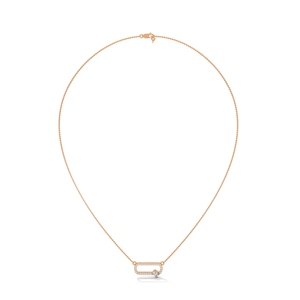 Collar con Colgante de Diamantes en Oro Rosa, con Piedra Solitaria Creada en Laboratorio, para Mujer Moderna, Ideal para Regalo - Product Image 3