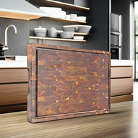 Planche à découper en bois d'acacia naturel de 4cm d'épaisseur anti-rayures allant au lave-vaisselle avec poignée durable pour la maison et la cuisine