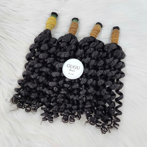 Extensiones de Cabello Rizado a Granel – 100% Cabello Humano, Suave y Sin Enredos, Negro Natural, Doble Trama, Precio de Fábrica - Product Image 3