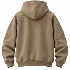 Sudadera con Capucha Extra Grande para Hombre, Color Sólido, Manga Raglán, Forro Polar, Informal, para Otoño - Product Image 2