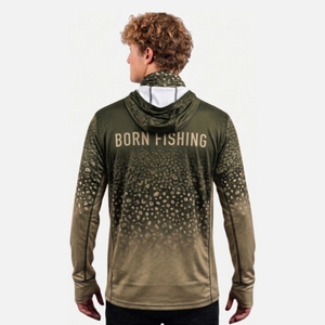 Hoodie de pêche performant en tissu extensible 100% polyester, manches longues, protection UV - Product Image 2