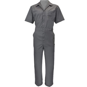 Overol de Trabajo Gris para Hombre, Manga Corta, Resistente, Transpirable, de Poliéster, Cómodo, Uniforme para Uso Industrial y de Construcción - Product Image 1