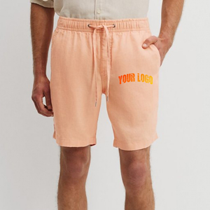 Pantalones Cortos Bermuda de Algodón de Color Sólido para Hombre, Cintura Elástica, Estilo Casual con Bolsillos, Tejido Transpirable, Corte de Tiro Medio - Product Image 3