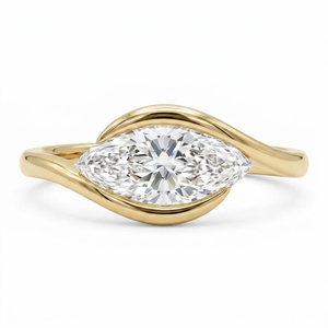 14k Gold IGI Certified Marquise Cut Lab Grown Solitaire Ring for Women Trendy Engagement Wedding Jewelry Party Gift - Product Image 1