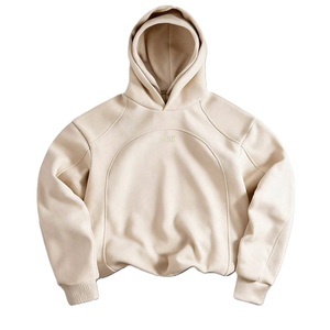 Sweat à capuche double couche en coton épais pour homme, coupe oversize avec panneaux structurés, streetwear personnalisé, vente en gros - Product Image 2