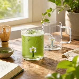 Tasse à café en verre borosilicate coloré de 460 ml, faite à la main, sans plomb, pour expresso et latte, vente en gros - Product Image 6