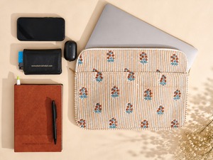Funda acolchada de algodón para portátil de 14 y 15 pulgadas, con cierre de cremallera, 250 gsm, acolchado protector, interior espacioso - Product Image 2