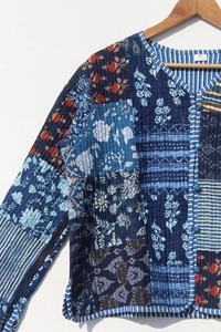 Manteau matelassé imprimé floral avec patchwork, vestes de travail indiennes faites à la main, veste matelassée bohème pour femmes, nouvel arrivage - Product Image 4