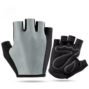 Lightweight Breathable Leather Half-Finger Cycling Gloves for Men Women Washable Adjustable Wrist Strap-Gym Road Sports Riding - Product Image 1
