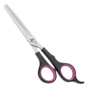 กรรไกรซอยผมคุณภาพสูงแบบขายส่ง ด้ามจับพลาสติกสีดำตามหลักสรีรศาสตร์ สำหรับช่างทำผมมืออาชีพในร้านเสริมสวย - Product Image 1