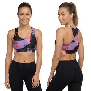 Soutien-gorge de sport personnalisé imprimé, pour fitness, yoga, gym, course à pied, entraînement, débardeur, tissu extensible antichoc, soutien-gorge de sport OEM - Product Image 3