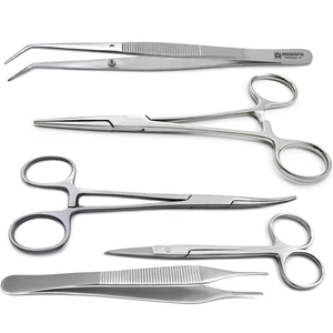 Kit de retrait de sutures dentaires MEDSPO Modèle M-MSK-0038, ensemble d'instruments chirurgicaux réutilisables en acier inoxydable 5 pièces, certifié CE Classe I - Product Image 1
