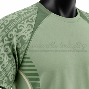 เสื้อฟุตบอลชายสั่งทำพิเศษ แขนสั้น สีเขียว พิมพ์ลายแบบซับลิเมชั่น ระบายเหงื่อได้ดี ทรงแอธเลติก โพลีเอสเตอร์ 100% คอกลม - Product Image 5