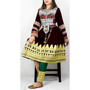 Vestido largo bordado inspirado en el vestido afgano para mujer, con moda étnica tradicional y tela suave. - Product Image 5
